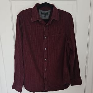 Banana Republic Men's Dark Red Checkered Shirt